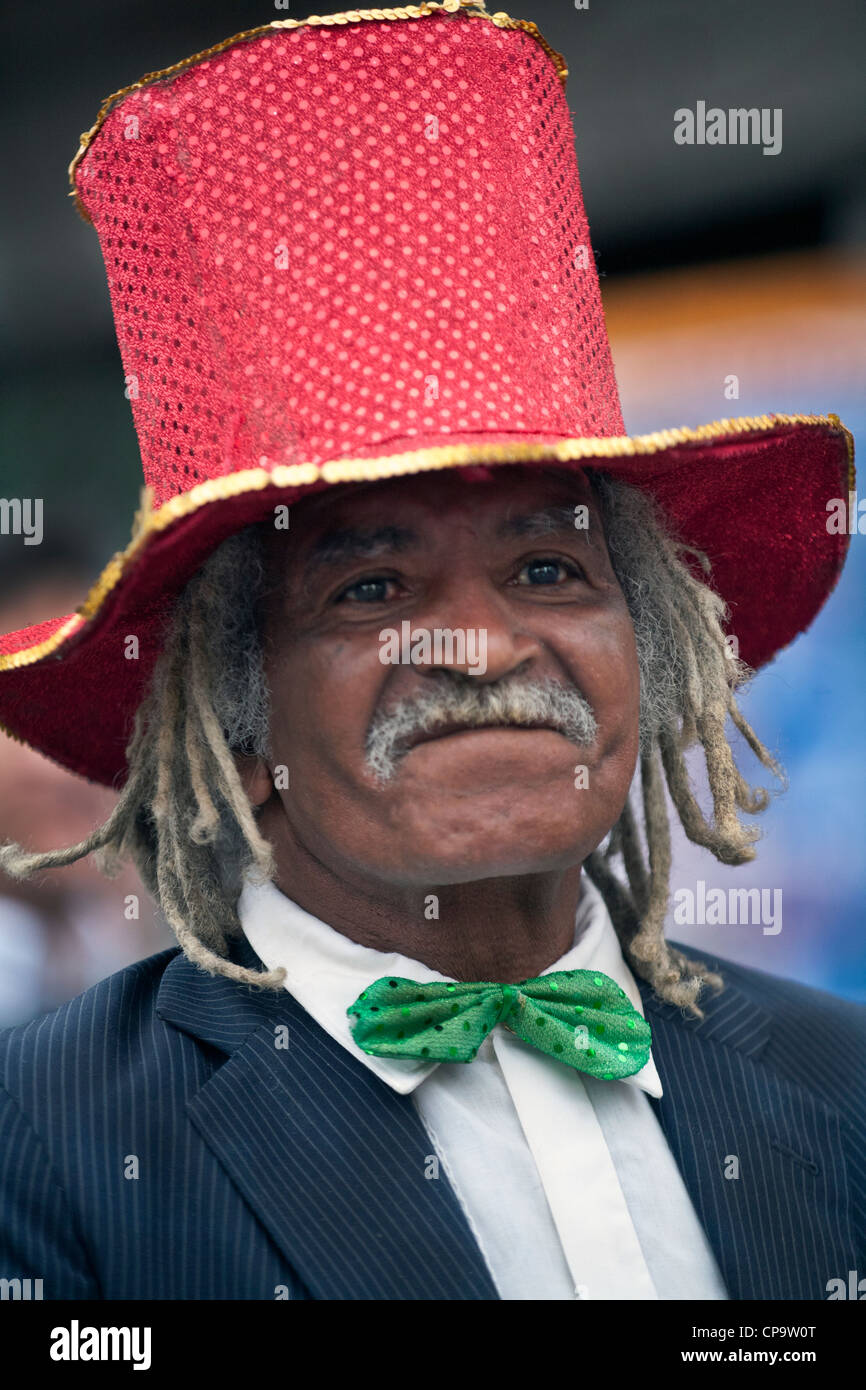 Porträt des Mannes auf Afro Descentes Karneval in Buenos Aires Argentinien Stockfoto