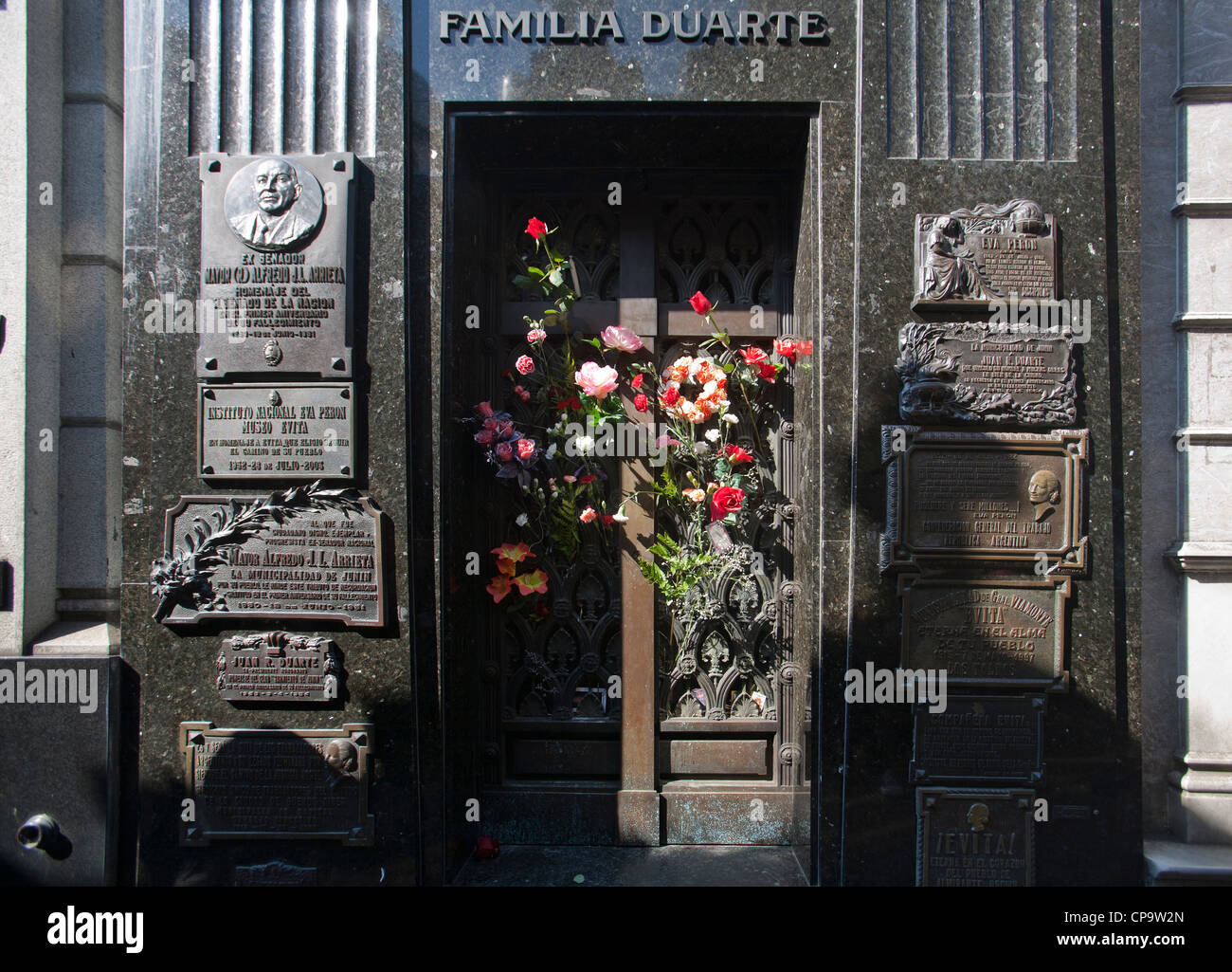 Grab von Eva Peron in Friedhof La Recoleta, Buenos Aires, Argentinien. Stockfoto