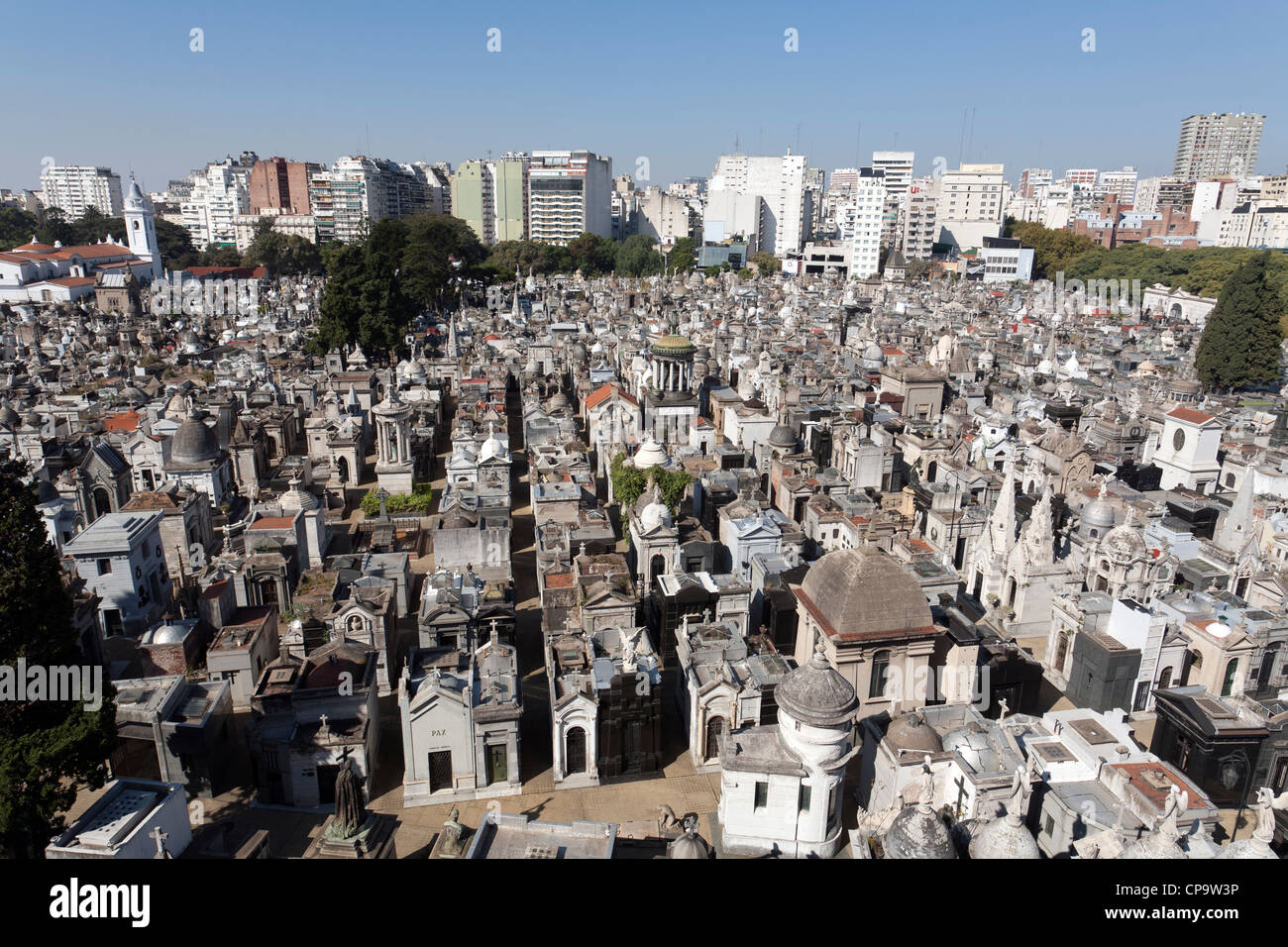 Blick auf Buenos Aires La Recoleta Friedhof Cementerio De La Recoleta, Argentinien Stockfoto