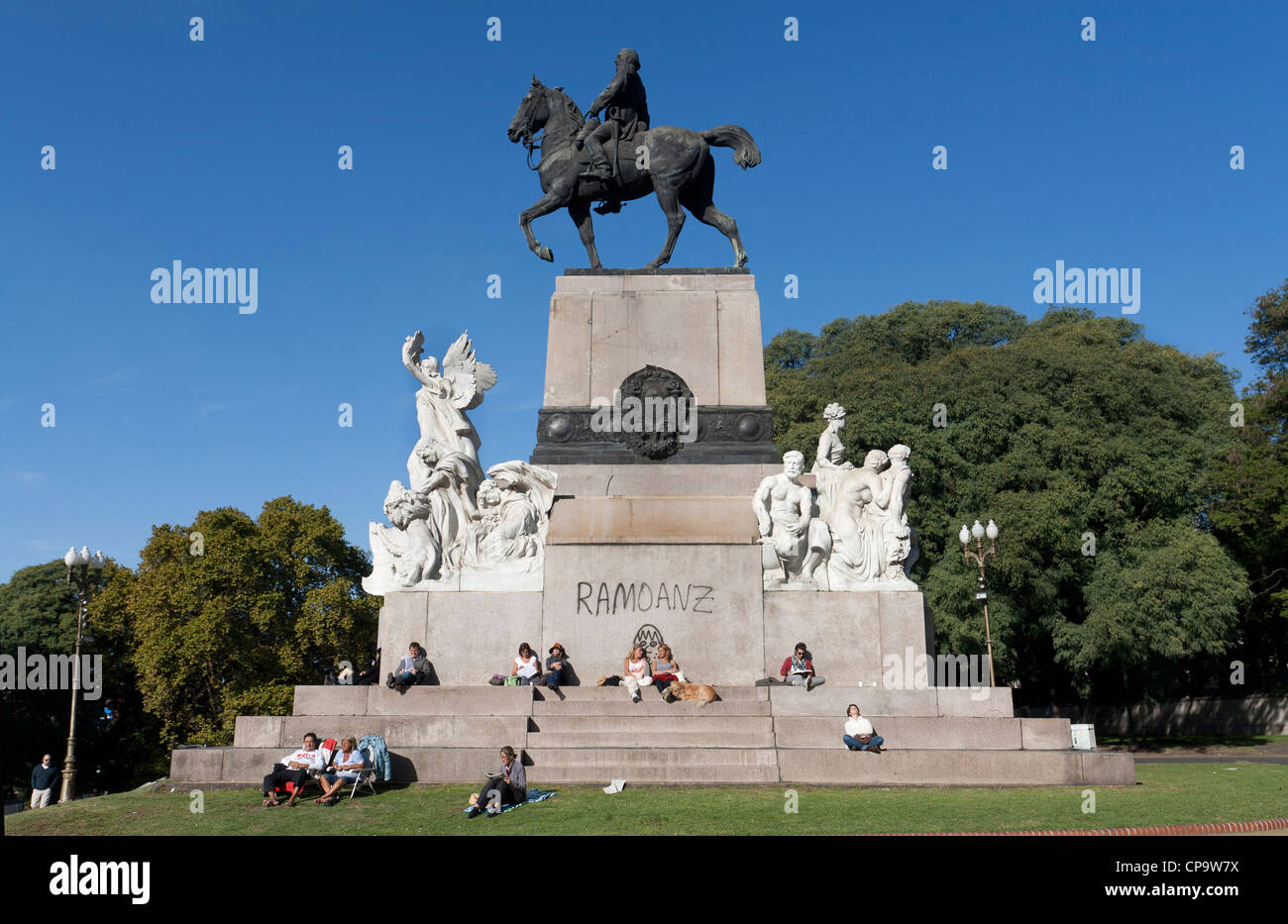 Historisches Denkmal von Bartolomé Mitre in Buenos Aires, Argentinien, Südamerika. Stockfoto