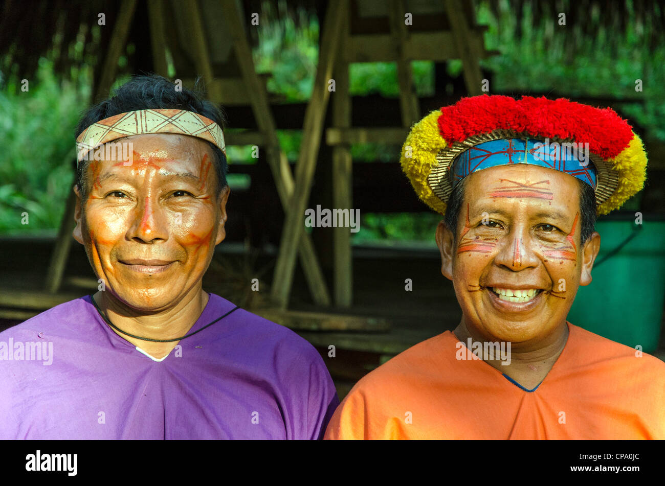 Secoya Menschen Amazonasbecken Tierras Orientales Ecuador Stockfoto