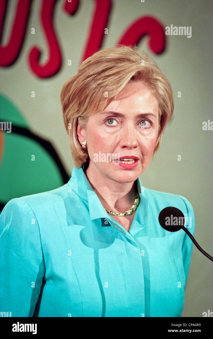 First Lady Hillary Rodham Clinton besucht eine