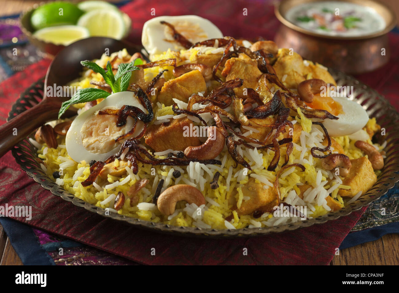 Hyderabadi Biryani indisches Essen Stockfoto