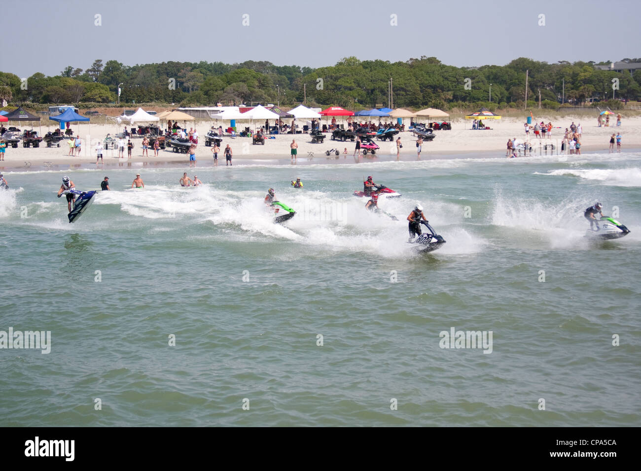 Jet Ski-Rennen ausziehen Stockfoto