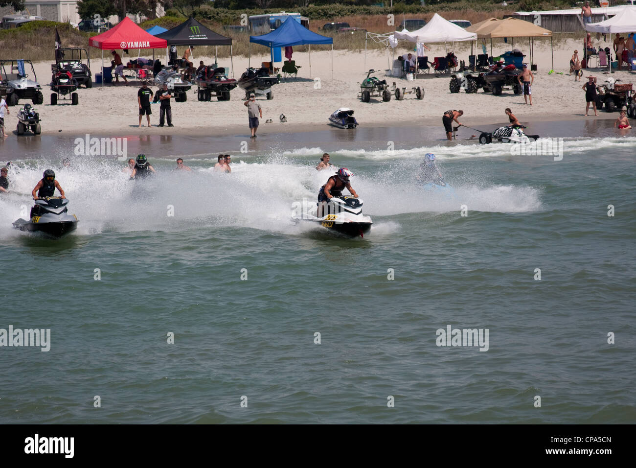 Jet Ski-Rennen ausziehen Stockfoto