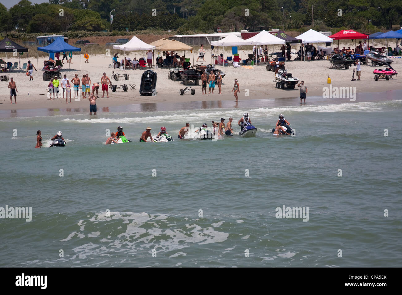 Jet Ski-Rennen ausziehen Stockfoto