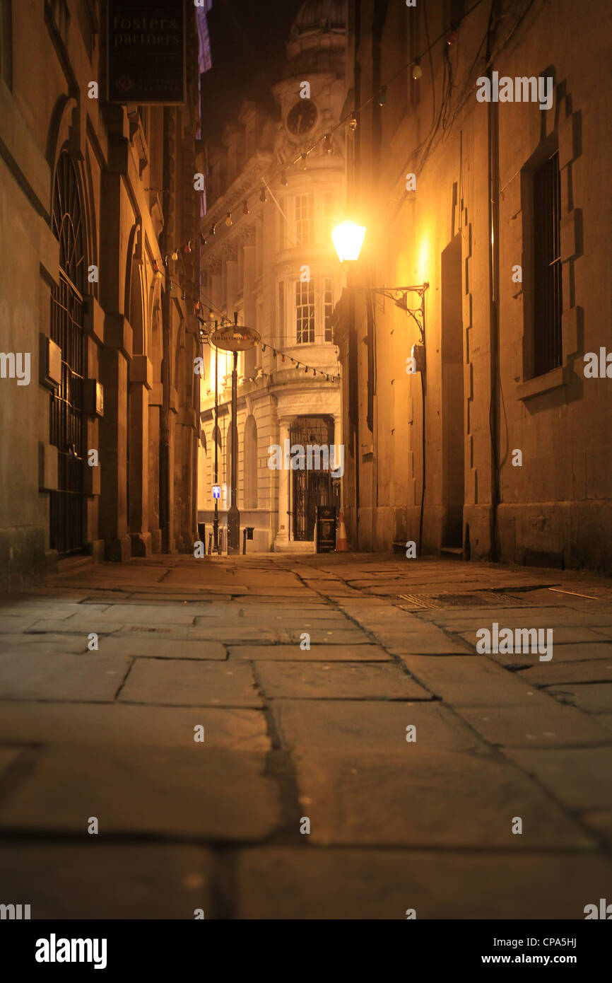 Altstadt von Bristol in der Nähe von St. Nikolaus-Markt in der Nacht Stockfoto