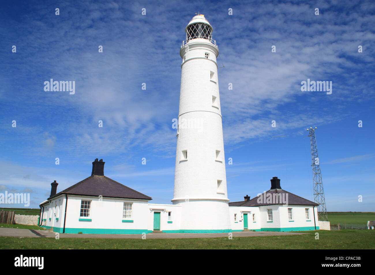 Mönch Nash Leuchtturm im Sommer bei blauem Himmel und Wolken Stockfoto