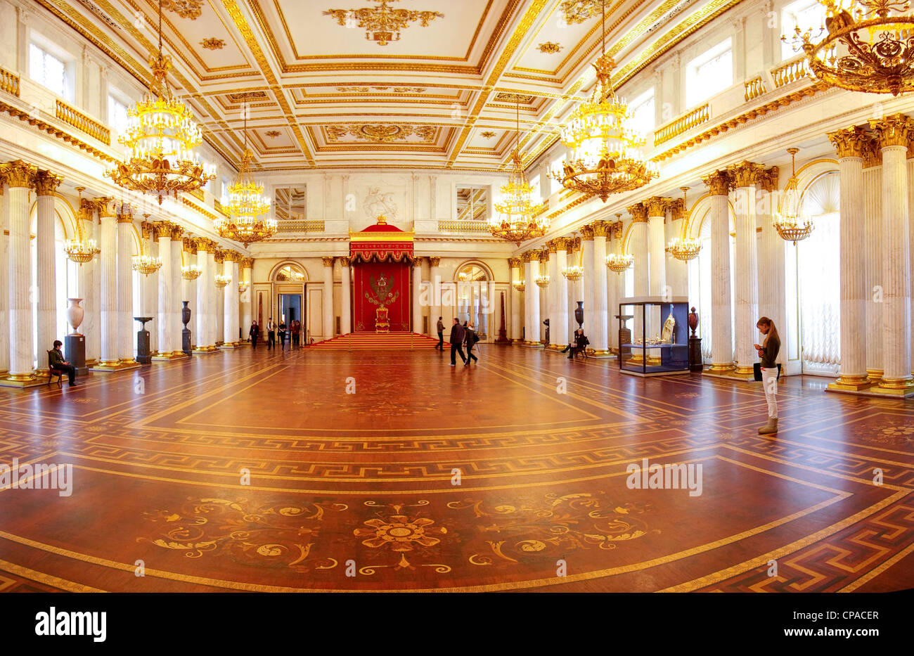 Russland. St. Petersburg. George Hall der Eremitage. Stockfoto