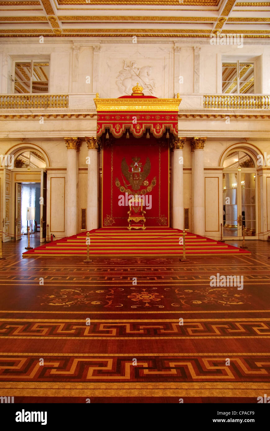 Russland. St. Petersburg. George Hall der Eremitage. Stockfoto