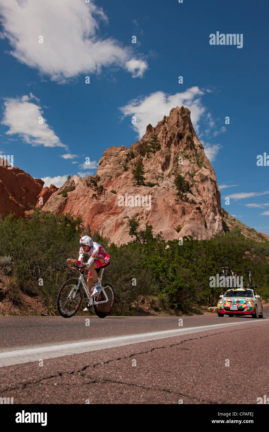 USA, Colorado, Colorado Springs. Alex Hagman von der Jelly Belly Pro Cycling Team während der 2011 USA Pro Cycling Championships Stockfoto