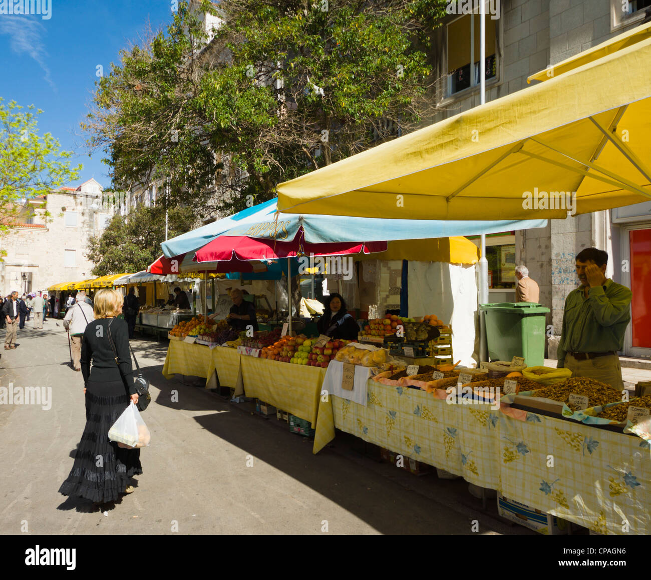 Split, dalmatinischen Küste von Kroatien - Green Market südlich und östlich vom Zentrum. Stockfoto