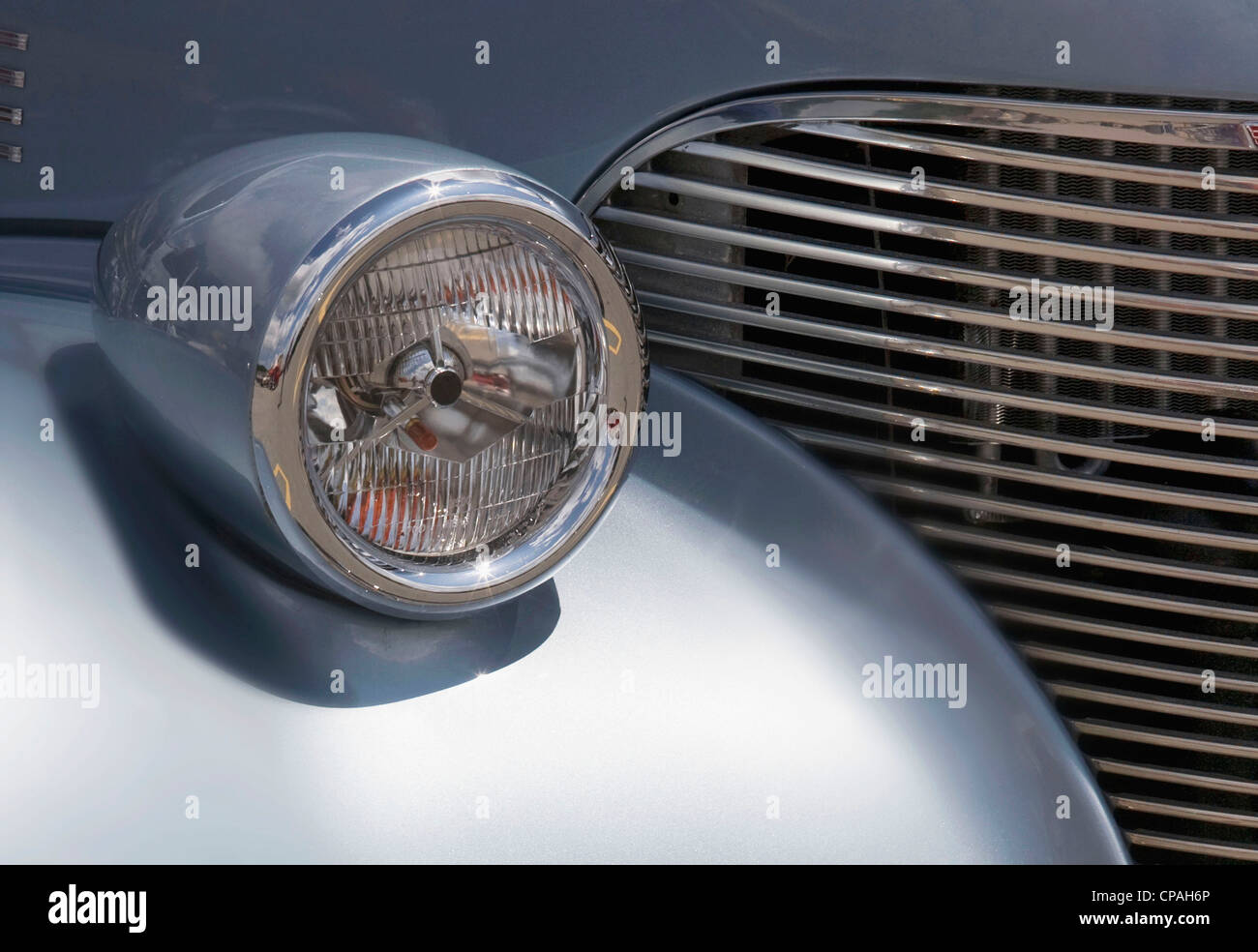 USA, Tennessee, Cookeville. Detail der Oldtimer auf dem Display während einer Oldtimer-Show. Stockfoto
