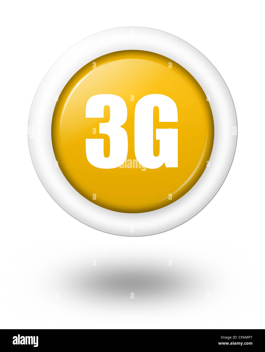 3G-Telekommunikation-Symbol mit Schatten Stockfoto