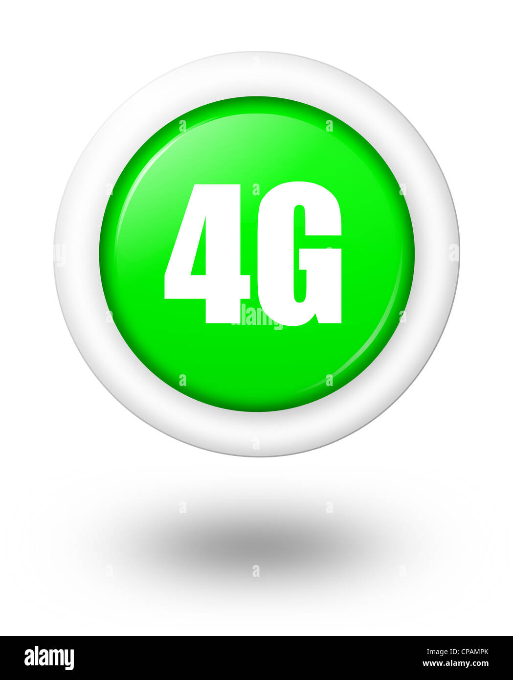 4G-Telekommunikation-Symbol mit Schatten Stockfoto
