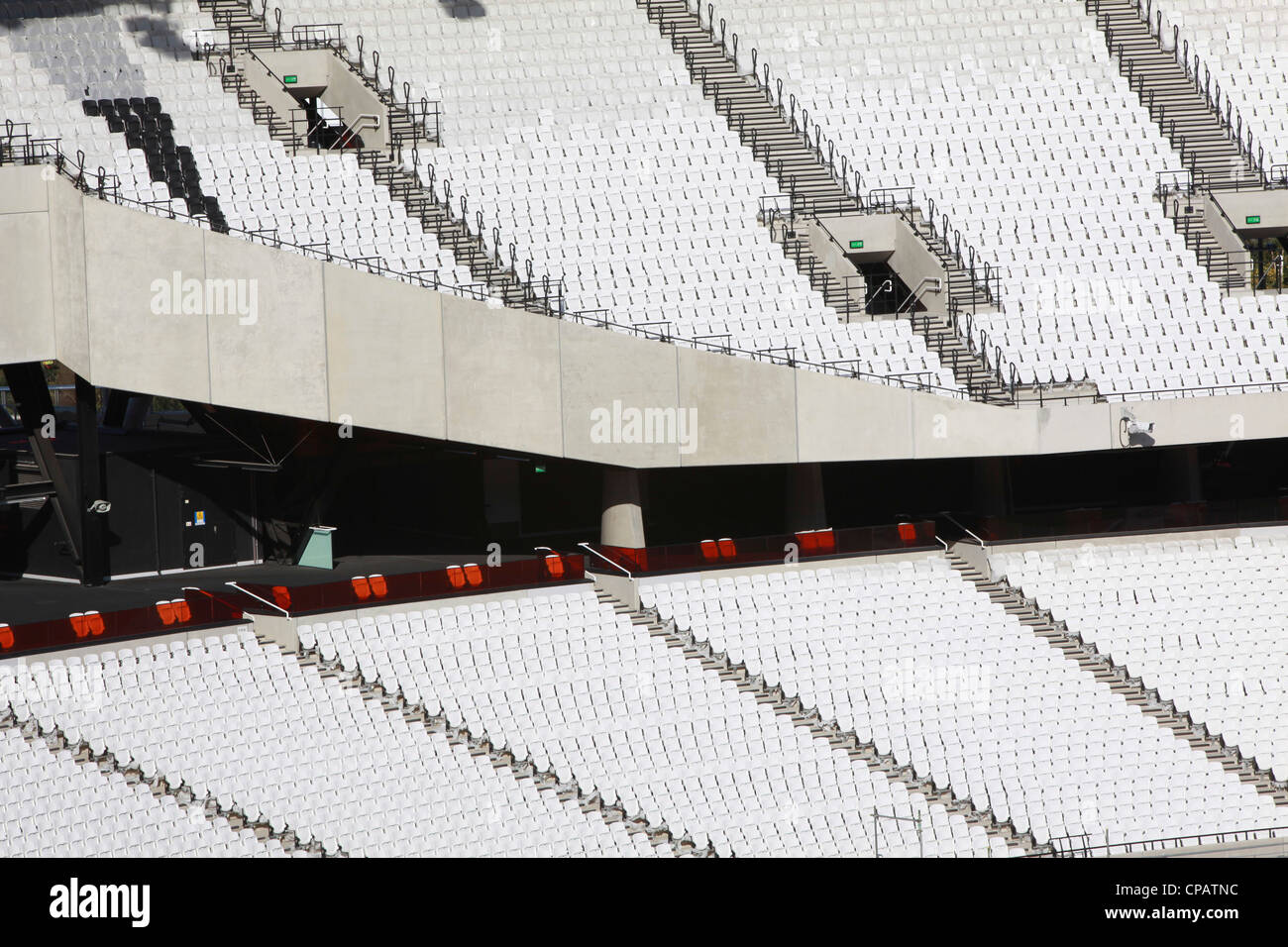 Olympisches Stadion-London 2012-bevölkerungsreichste Architekten-Seating Detail bevölkerungsreichen Vereinigtes Königreich Architekt unbekannt Stockfoto