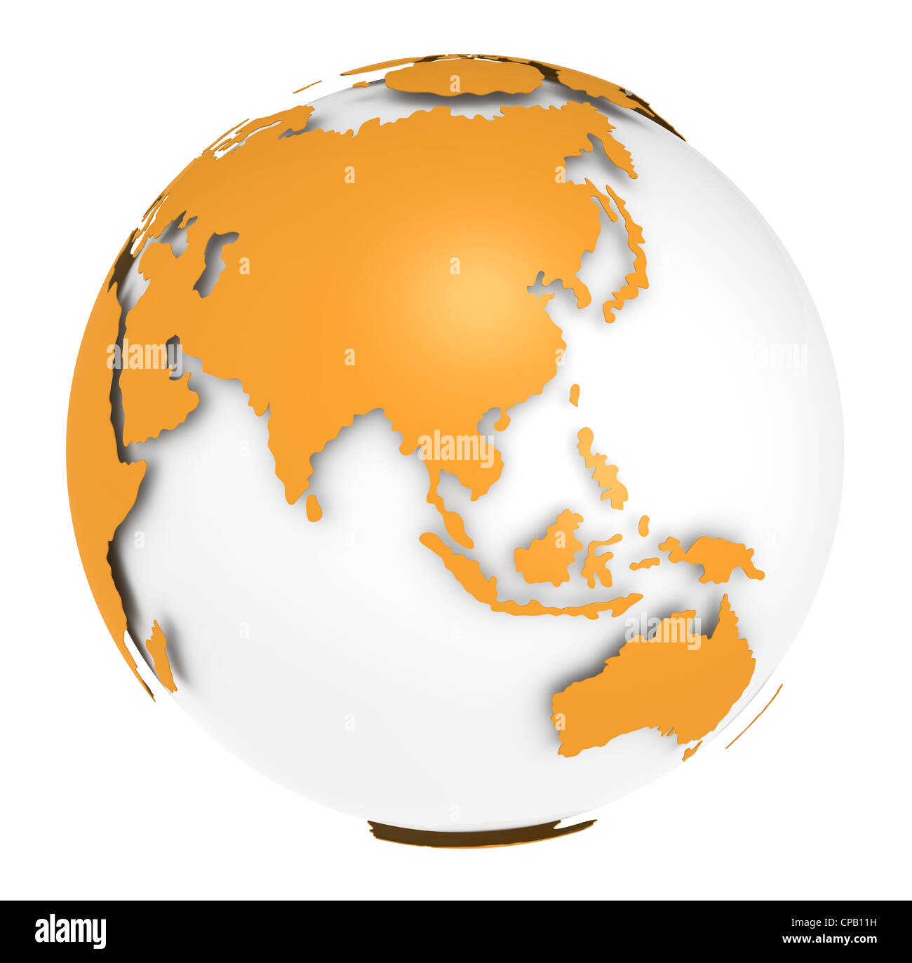Die Erde, Orange Shell-Design. Spärlich und isoliert. Stockfoto