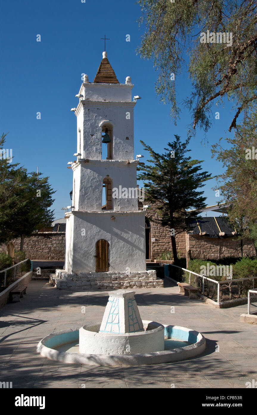 Turm und Iglesia de San Lucas Toconao Atacama Chile Stockfoto