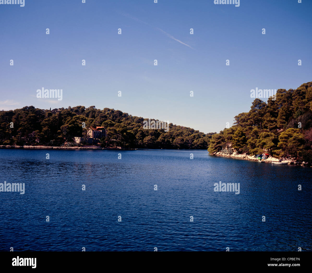 Veliko Jezero Mljet Nationalpark in der Nähe von Polace Mljet Insel Kroatien Stockfoto