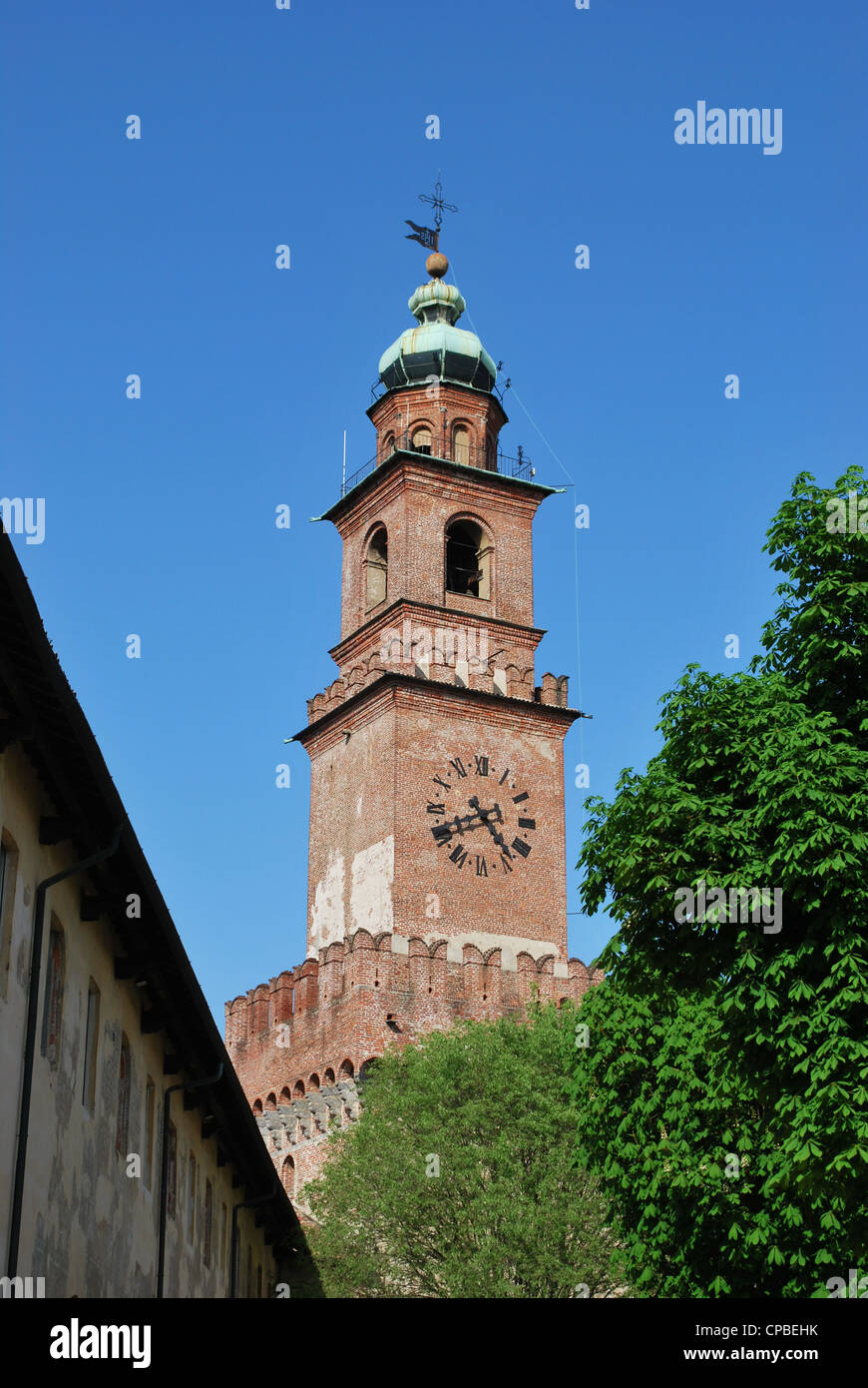 Bramante Turm, Sforzesco Schloss, Vigevano, Pavia, Italien Stockfoto