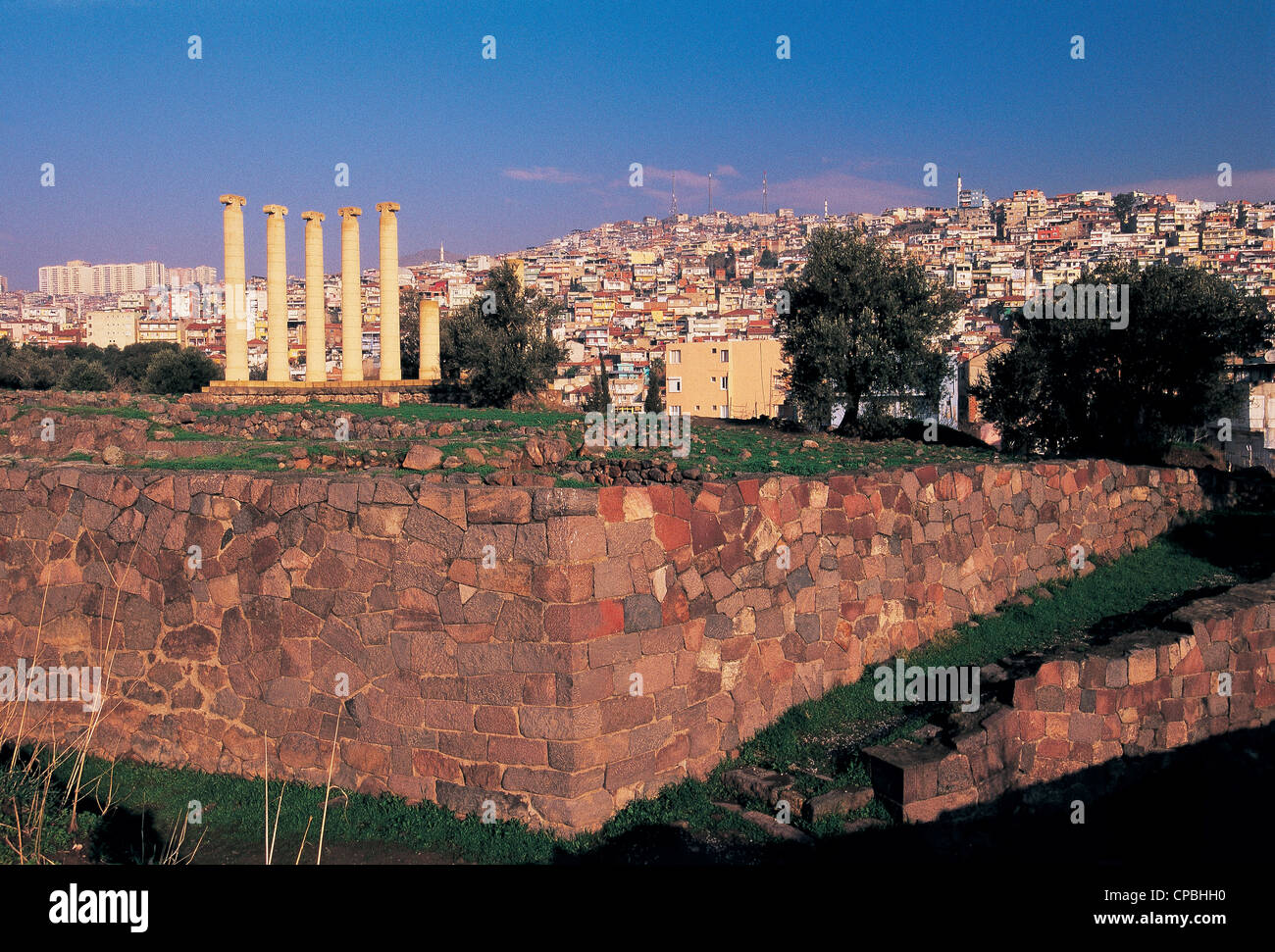 Athena Temple des alten Smyrna erbaute b.c. 725, Izmir Türkei. Stockfoto