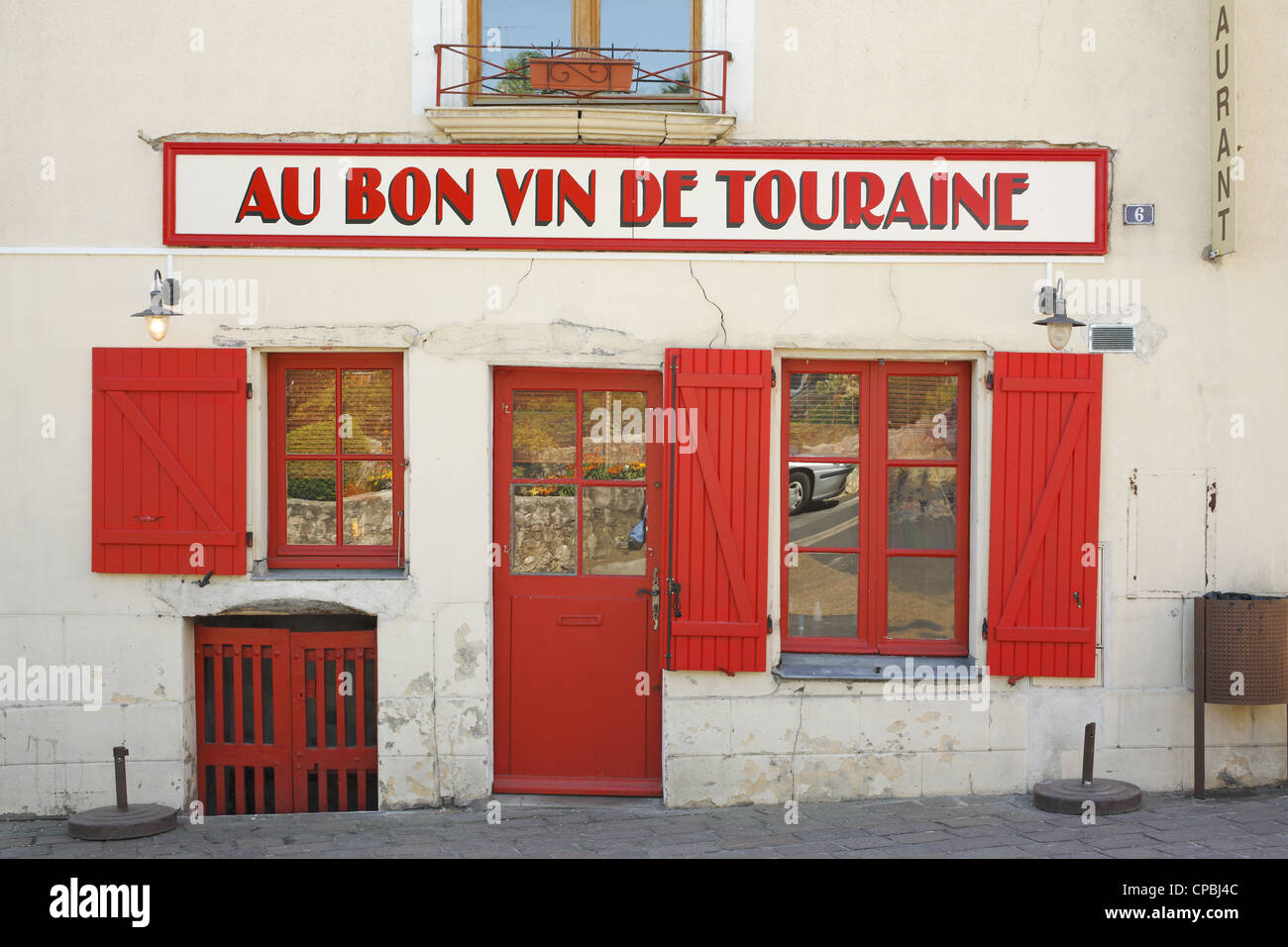 Au Bon Vin de Touraine (guter Wein von Touraine) Loire Valley Weinregion, Azay-le-Rideau, Frankreich Stockfoto