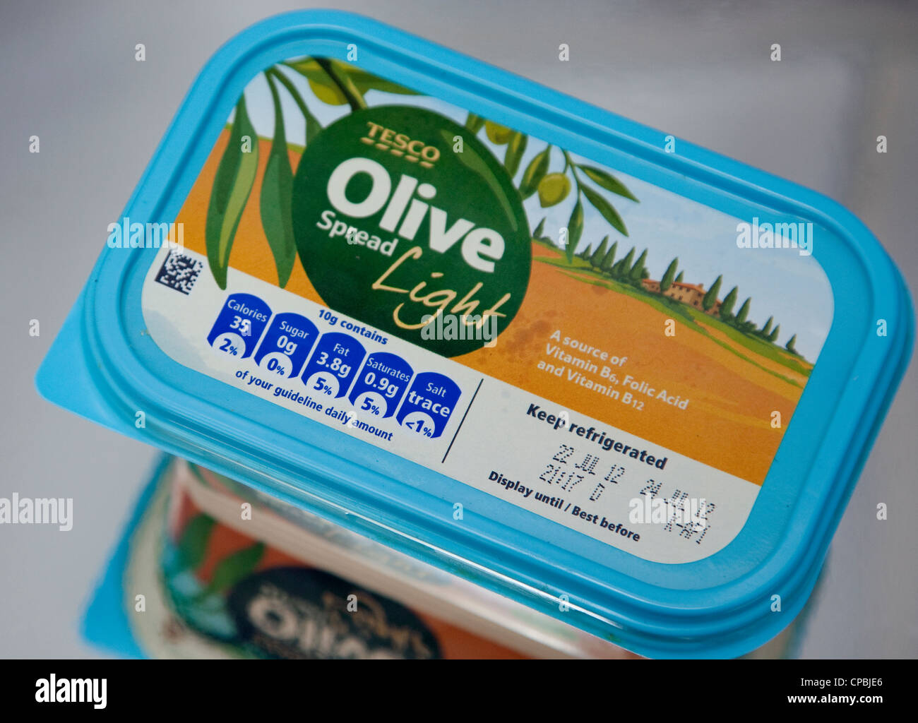 Gesundheit Informationen Lebensmittelkennzeichnung auf Supermarkt-Produkte Stockfoto