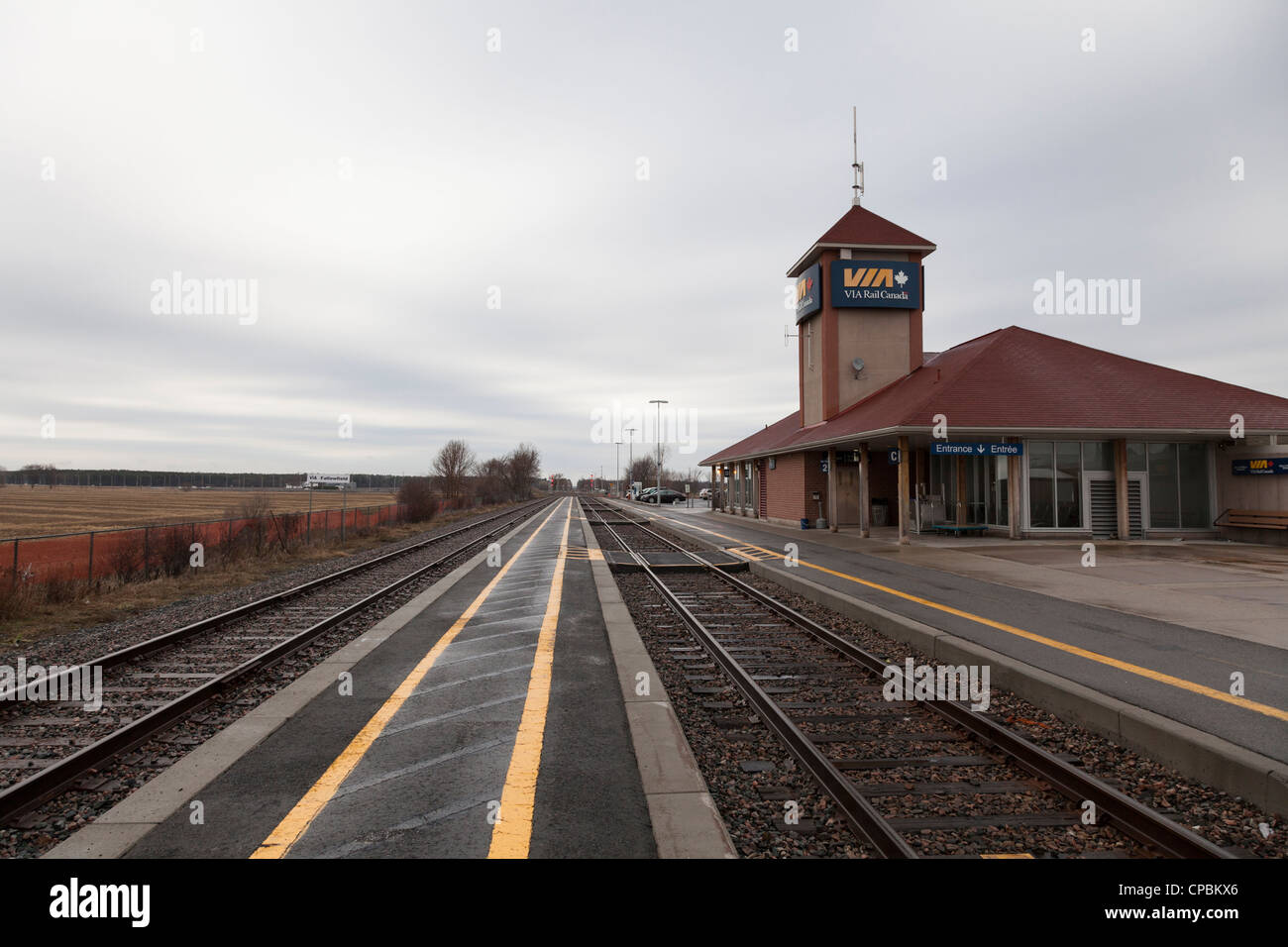 Via Rail Bahnhof Fallowfield, Ottawa, Ontario, Kanada Stockfoto