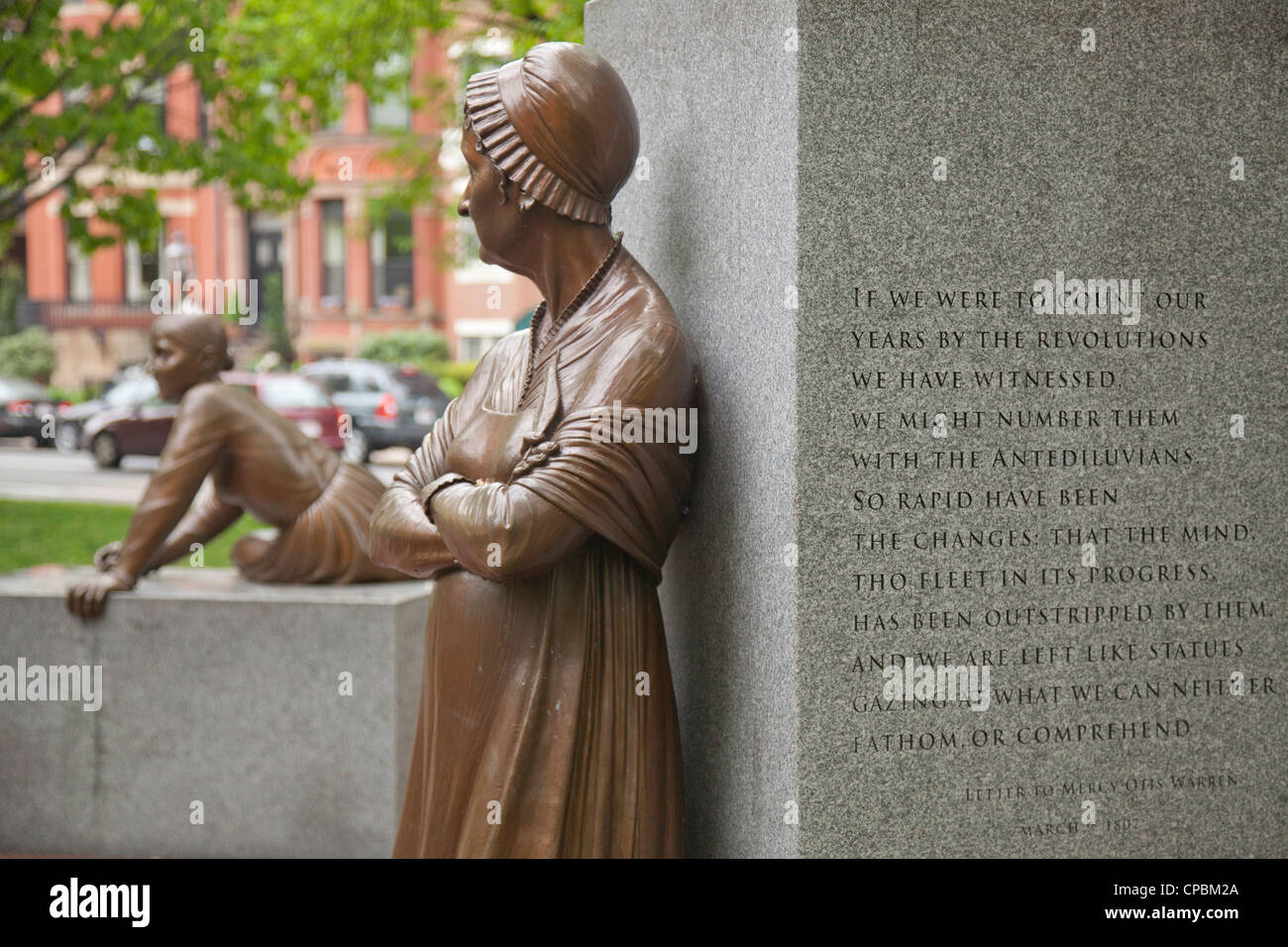 Abigail Adams-Statue in der Boston Frauen Memorial Stockfoto