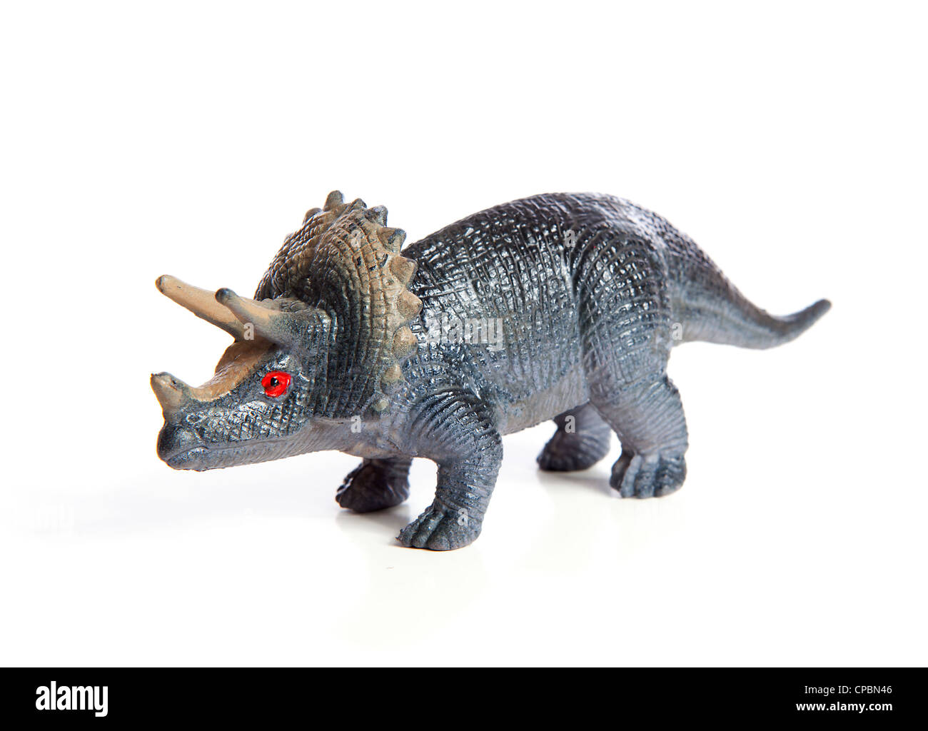 Kunststoff Dinosaurier Spielzeug isoliert auf weißem Hintergrund Stockfoto
