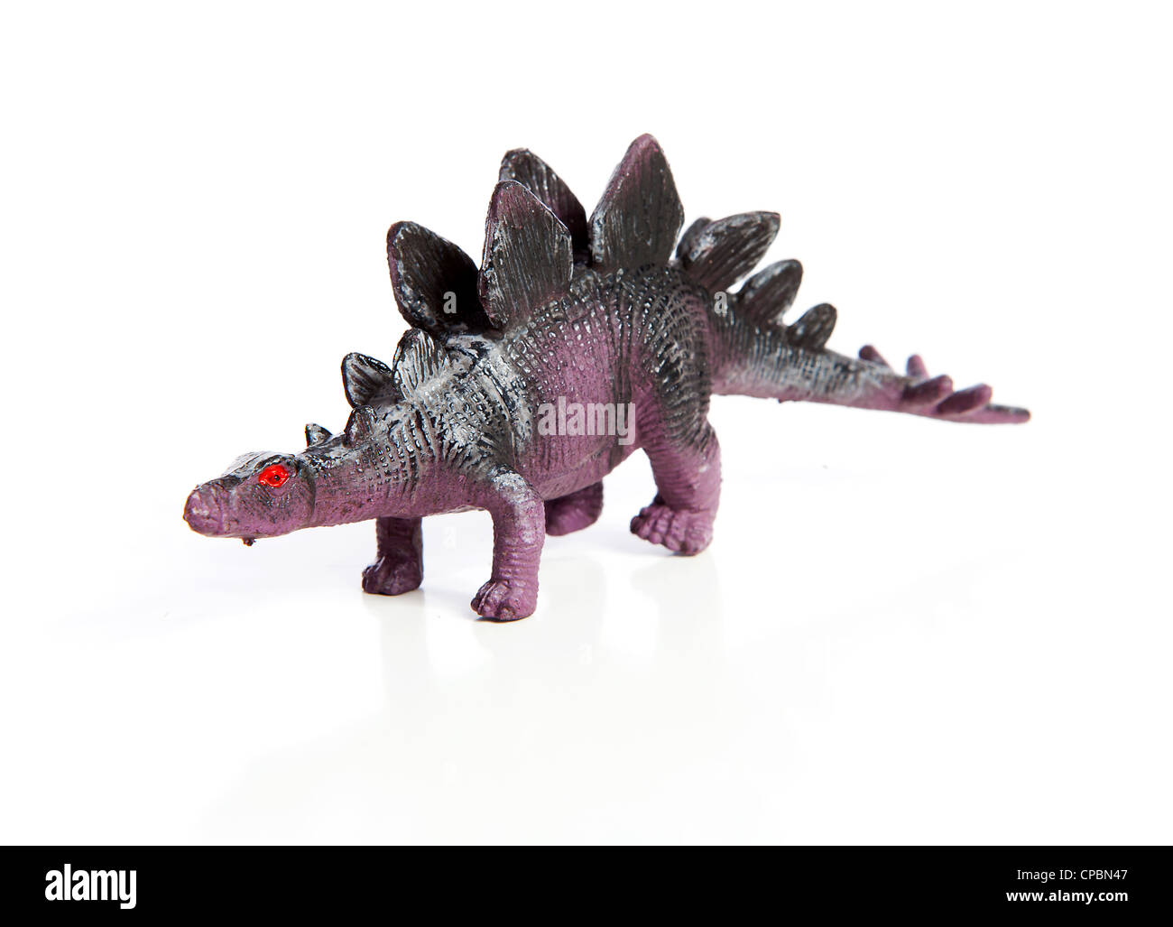 Kunststoff Dinosaurier Spielzeug isoliert auf weißem Hintergrund Stockfoto