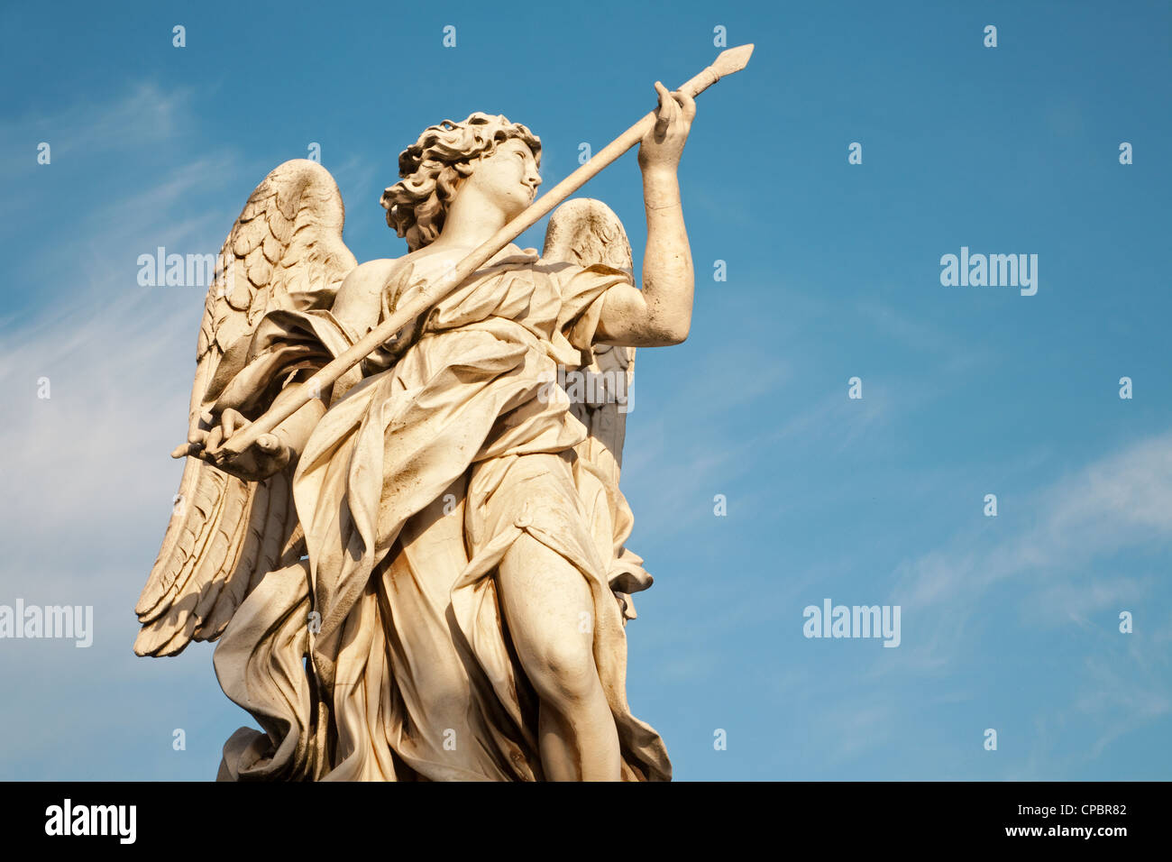 Rom - Engel mit der Lanze von Domenico Guidi, Ponte Sant - Engel zu überbrücken Stockfoto