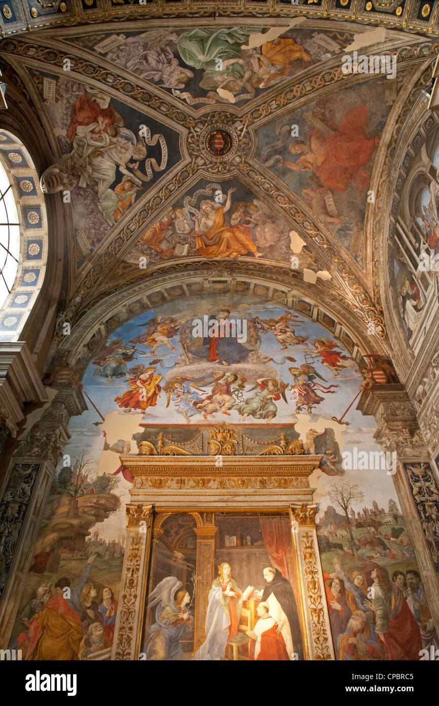 Rom - Fresko - Kapelle von Santa Maria Sopra Minerva Kirche Stockfoto