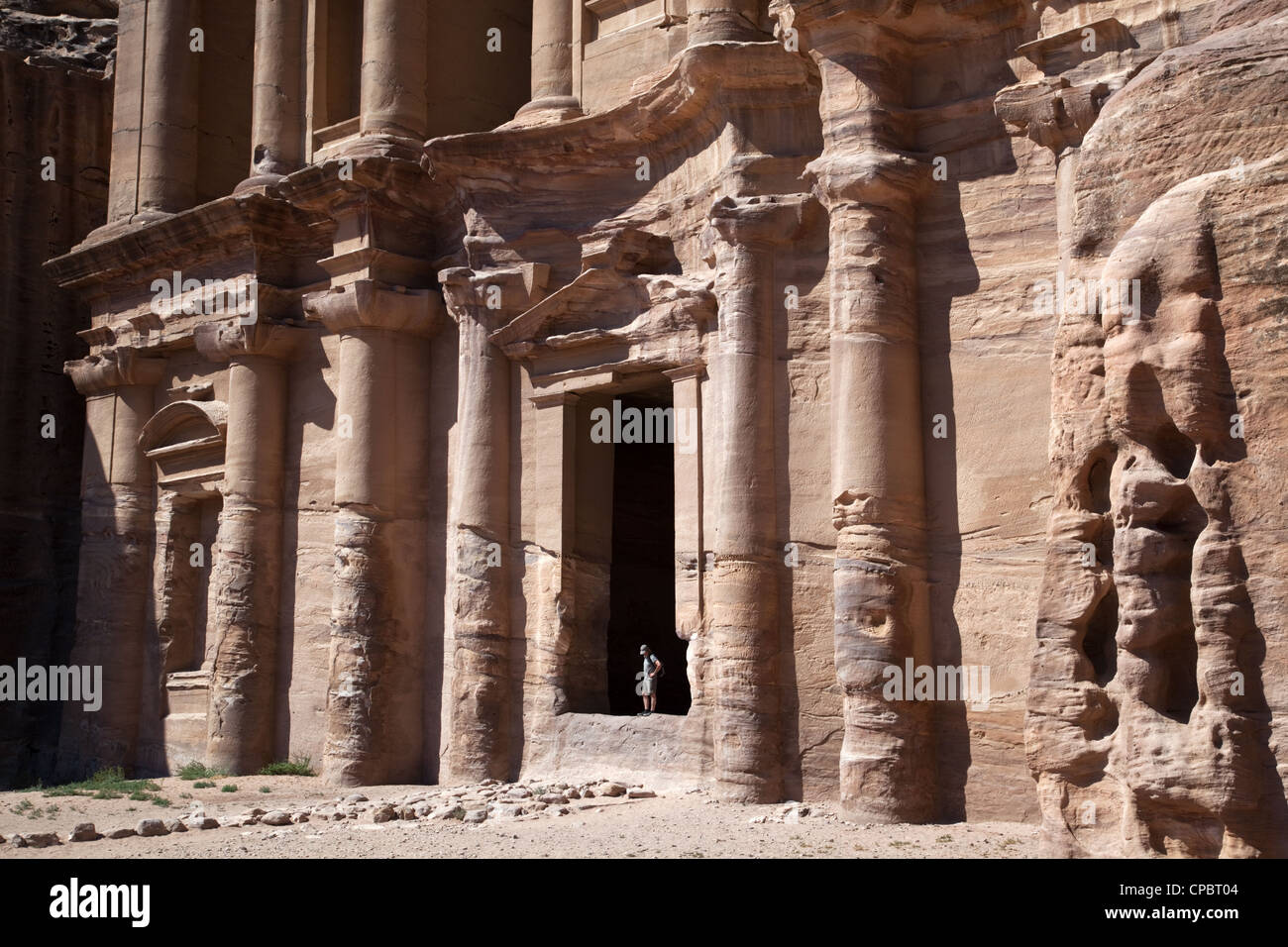 Das Kloster (Al Dier) bei Petra, ein UNESCO aufgeführt historische und archäologische Stadt in Jordanien. Stockfoto