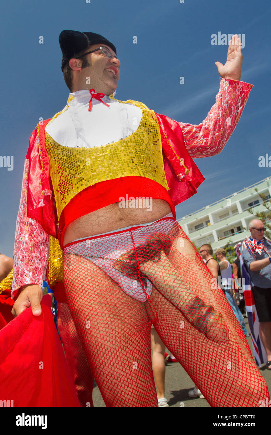 Eine Reihe von Bildern aus der Maspalomas Gay Pride Parade in Gran Canaria Stockfoto