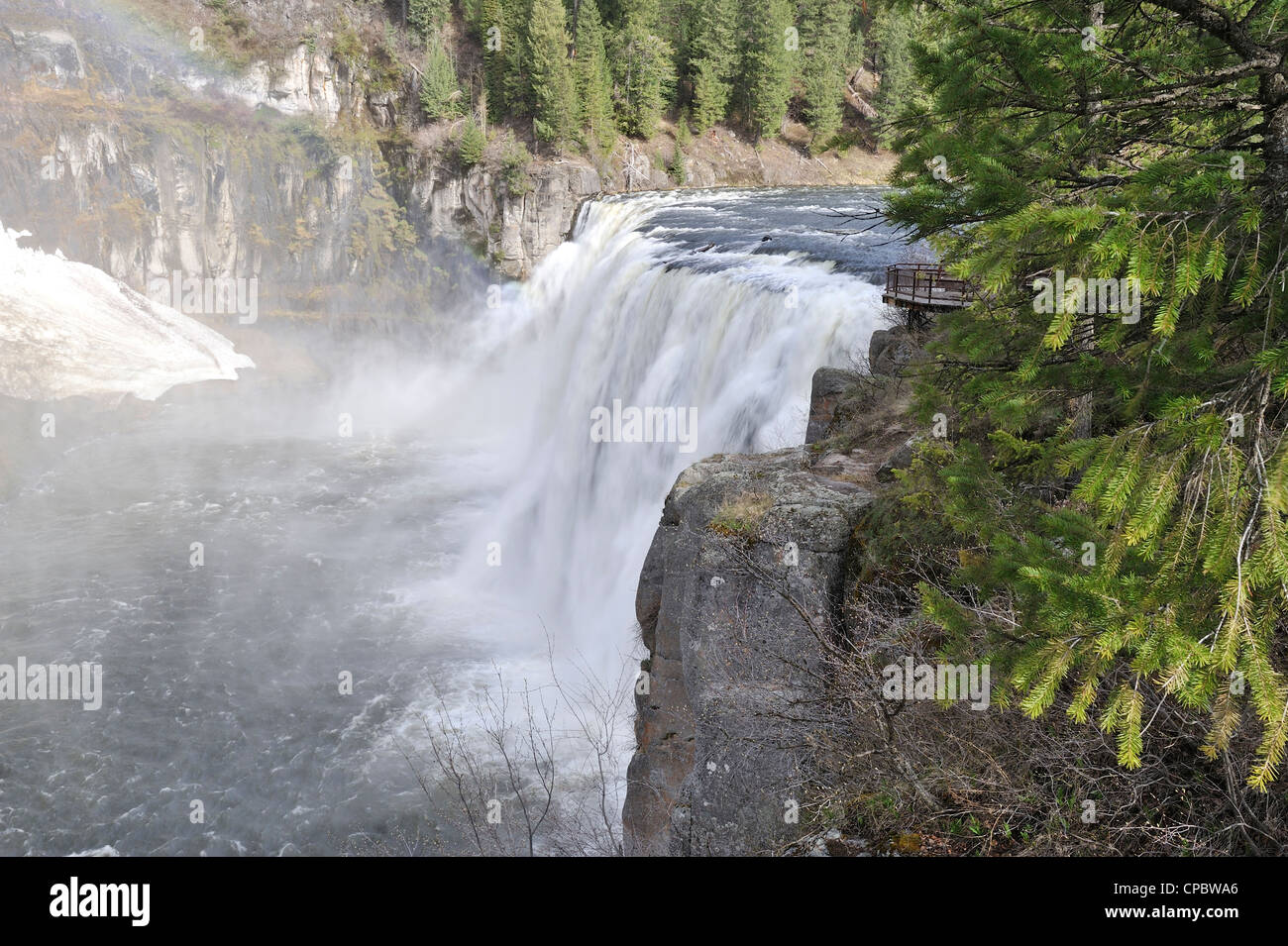 Snake River, Henrys Fork, Upper Mesa Falls, Idaho, USA niedrigere Mesa Falls, Mesa Falls, Wasserfall, Wasserfälle, Stockfoto