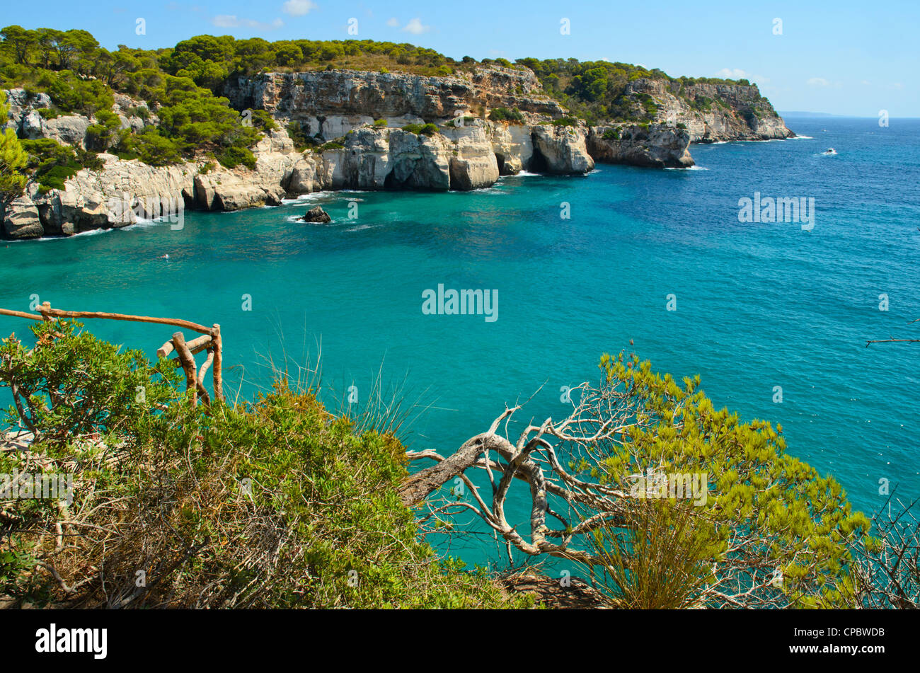 Cala Macarella auf Menorca auf den Balearen, Spanien Stockfoto