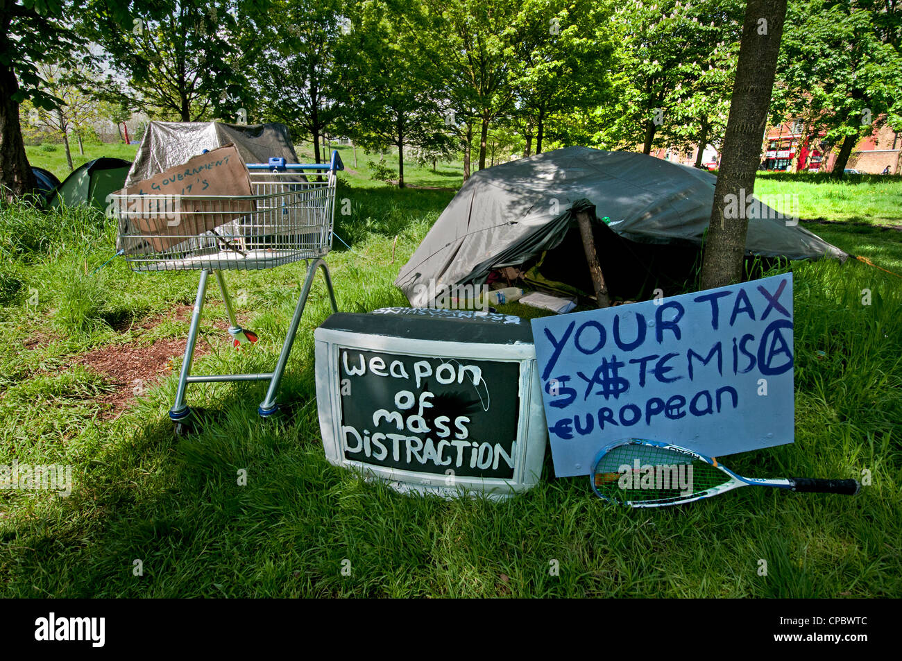 Kleiner Campingplatz besetzen London zu Besuch in East London? Stockfoto