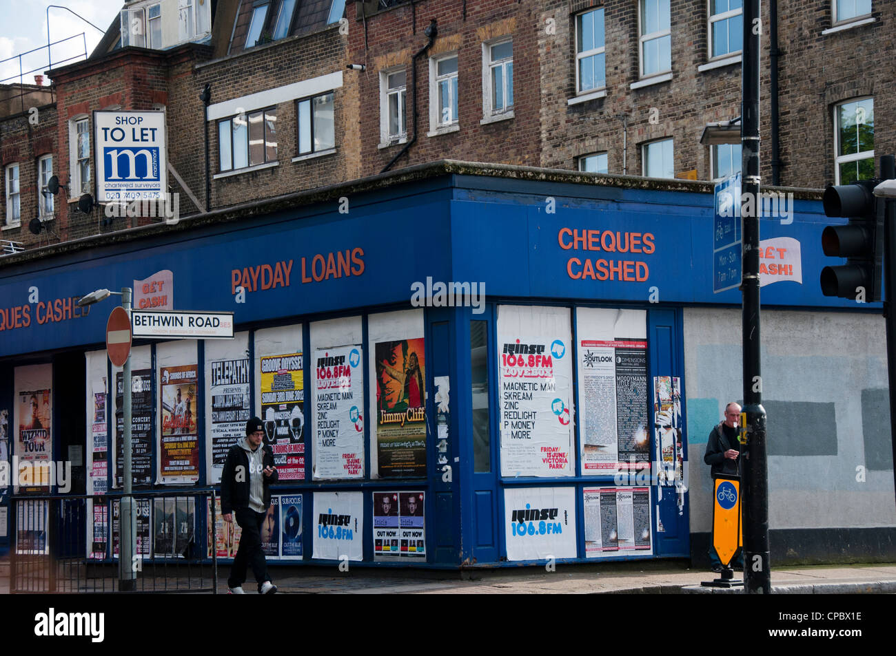 Zahltag-Darlehen-Shop in London Stockfoto