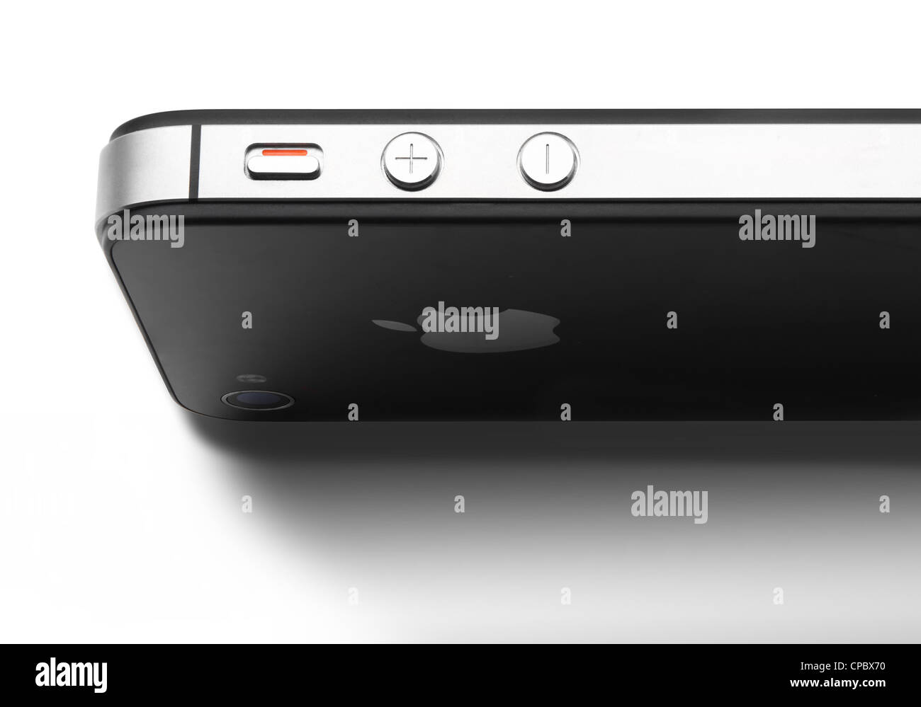 iPhone 4 s plus- / minus-Tasten mit Schalter in aus-Stellung Stockfoto