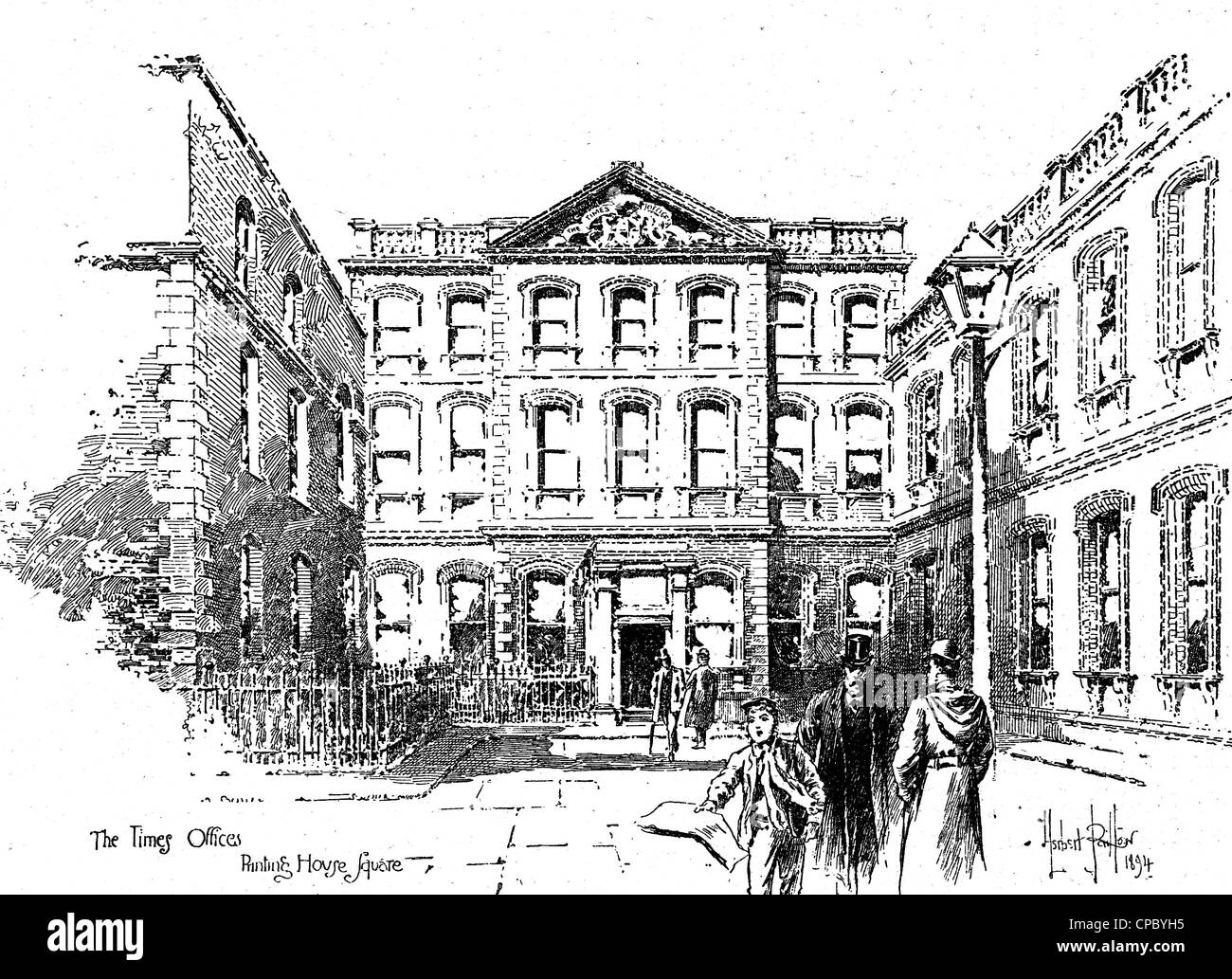 DIE Zeiten Zeitung Büros in Printing House Square, London, 1894 Stockfoto
