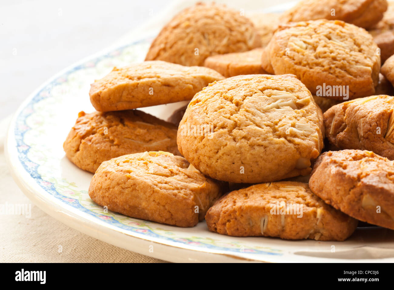 hausgemachte Mandel-Kekse Stockfoto