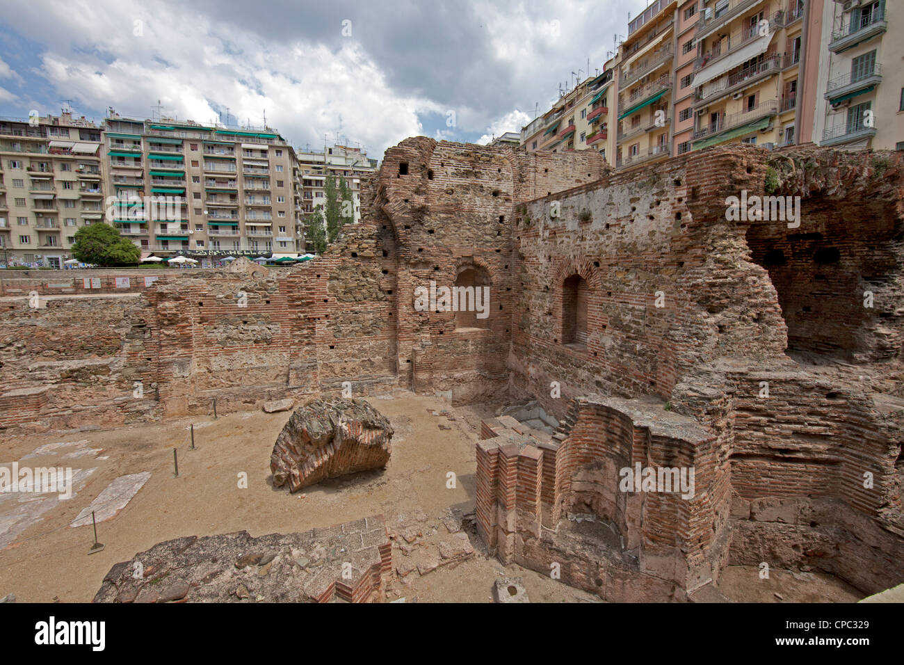 Römische Ruinen in Thessaloniki Stockfoto