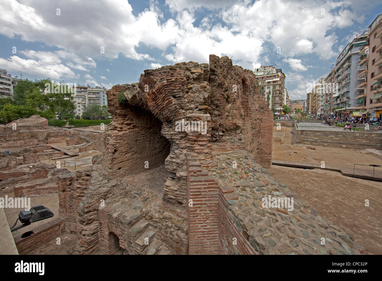 Römische Ruinen in Thessaloniki Stockfoto