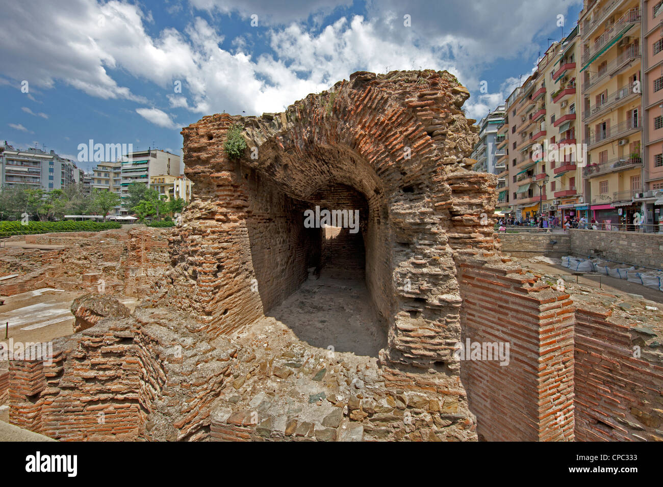 Römische Ruinen in Thessaloniki Stockfoto