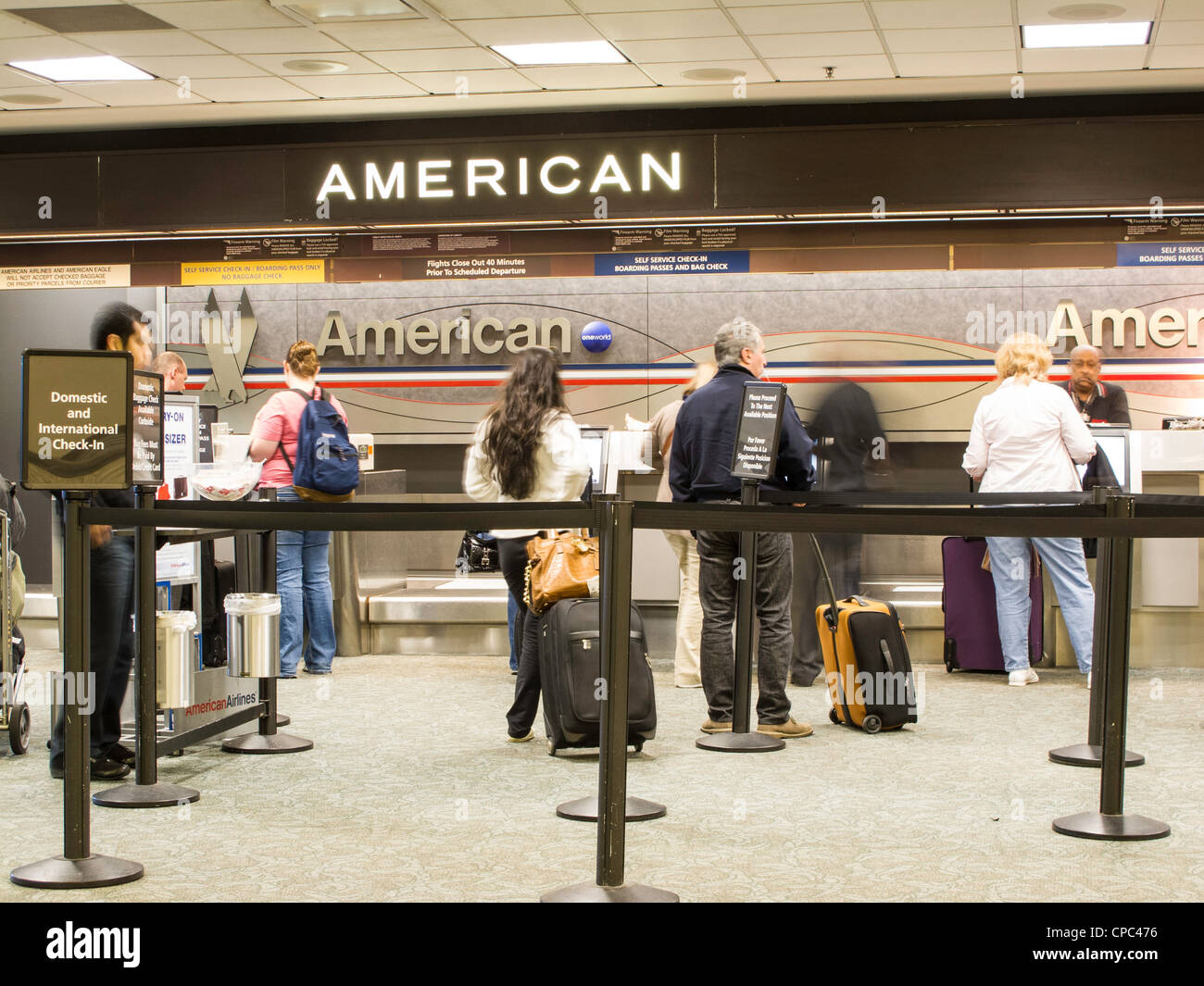 American Airlines Check-in Tampa International Airport, Tampa, FL Stockfoto