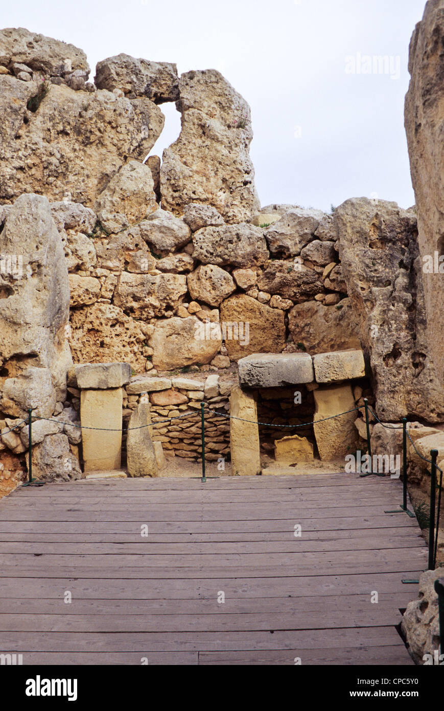 Ggantija, Gozo. -Süd-Tempel, um 3500BC gebaut. Stockfoto