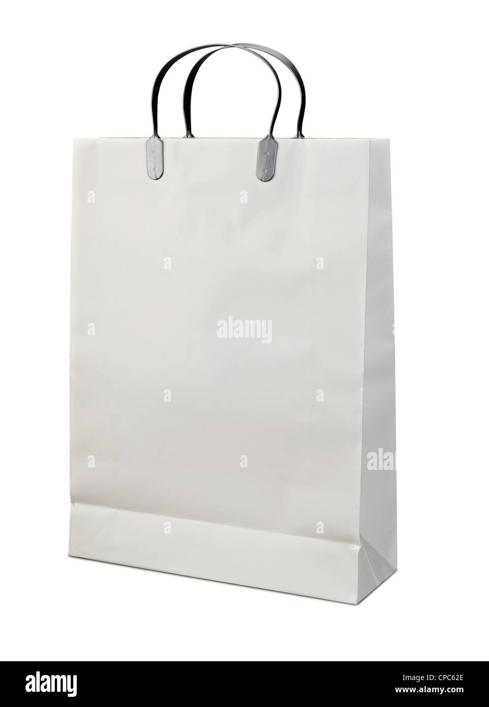 Shopping Bag White Nahaufnahme Schuss Stockfoto