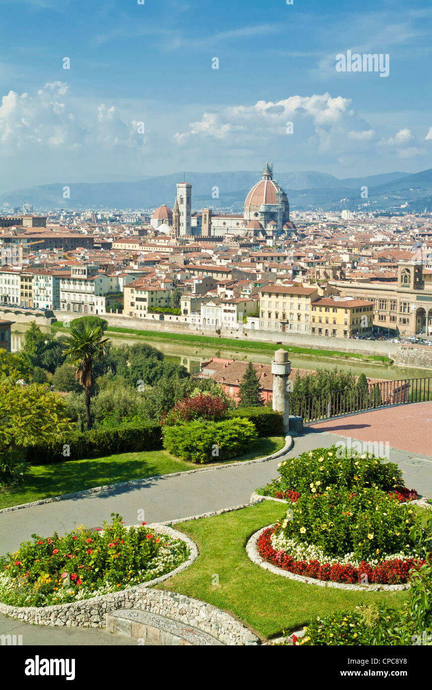 Skyline von Florenz, Dom von Piazzale Michelangelo Firenze Toskana Italien Europa Stockfoto