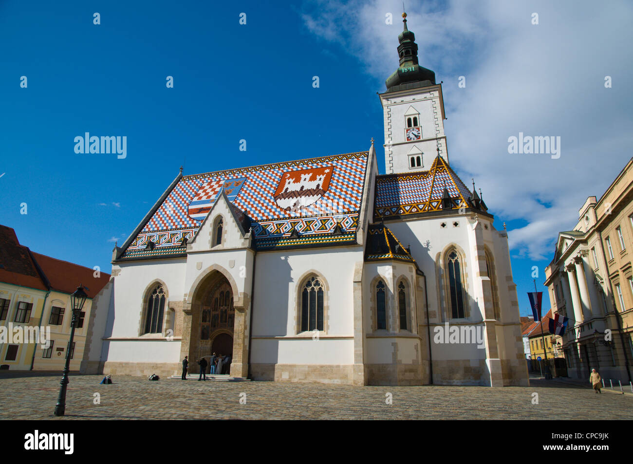 Crkva Svetog Marka St. Markus Kirche am Markov Trg Platz Gradec die Altstadt Zagreb Kroatien Europa Stockfoto